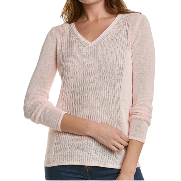 J. McLaughlin Sweaters - J. McLaughlin Donovan Light Pink Knit Pullover V-Neck Sweater - S